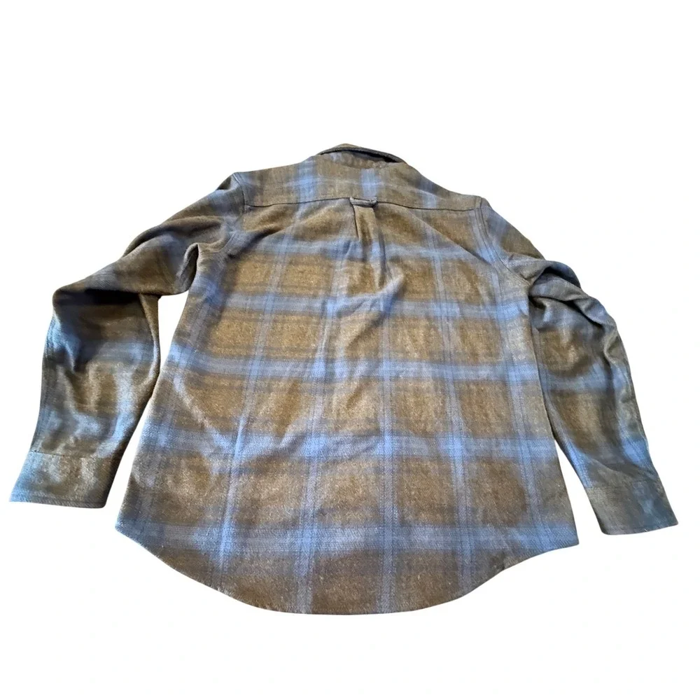 Orvis Classic Collection Mens Large Blue‎ Grey Plaid Flannel Button Down Shirt